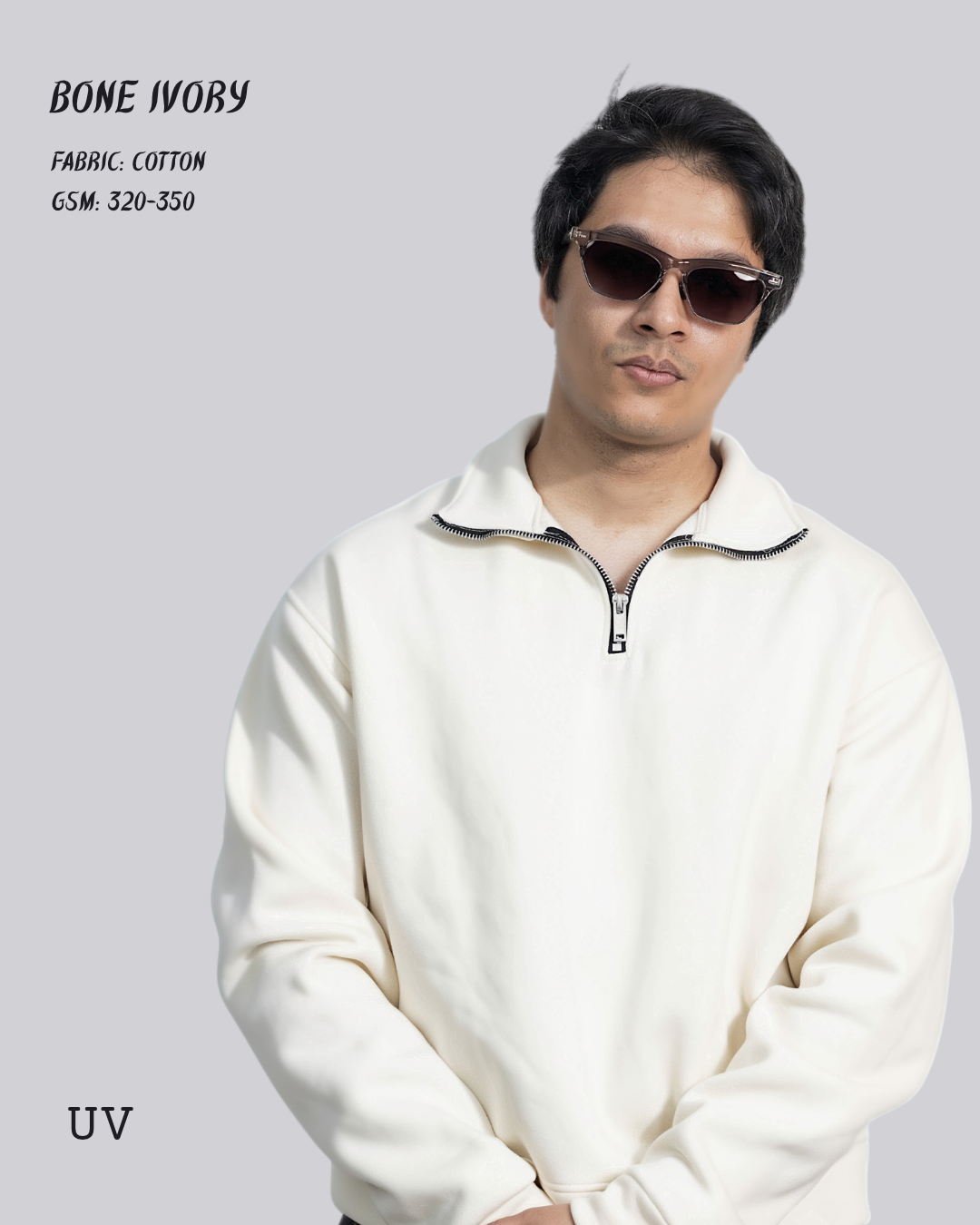 Bone Ivory Quarter-Zip <br> Pullover - Image 3