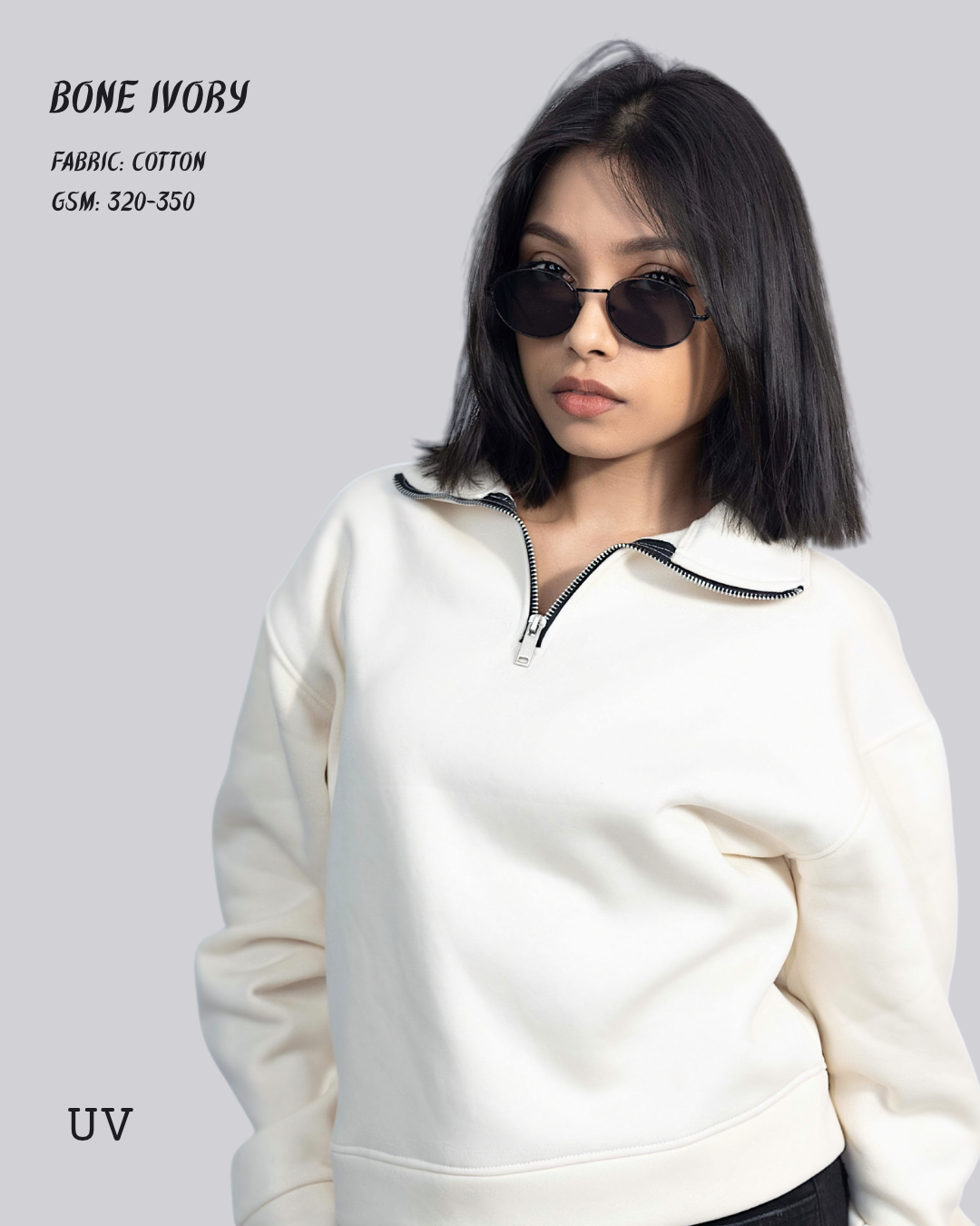 Bone Ivory Quarter-Zip <br> Pullover - Image 2