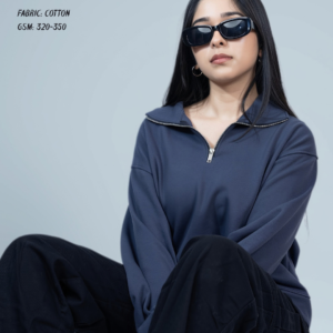 Slate Blue Quarter-Zip <br >Pullover