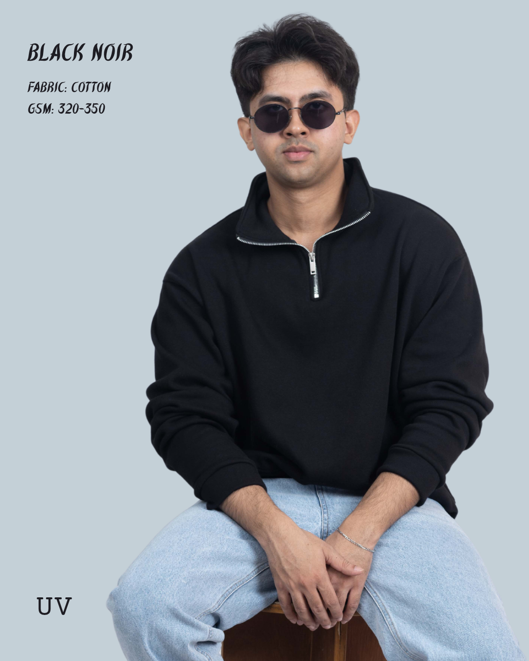 Black Noir Quarter-Zip <br> Pullover