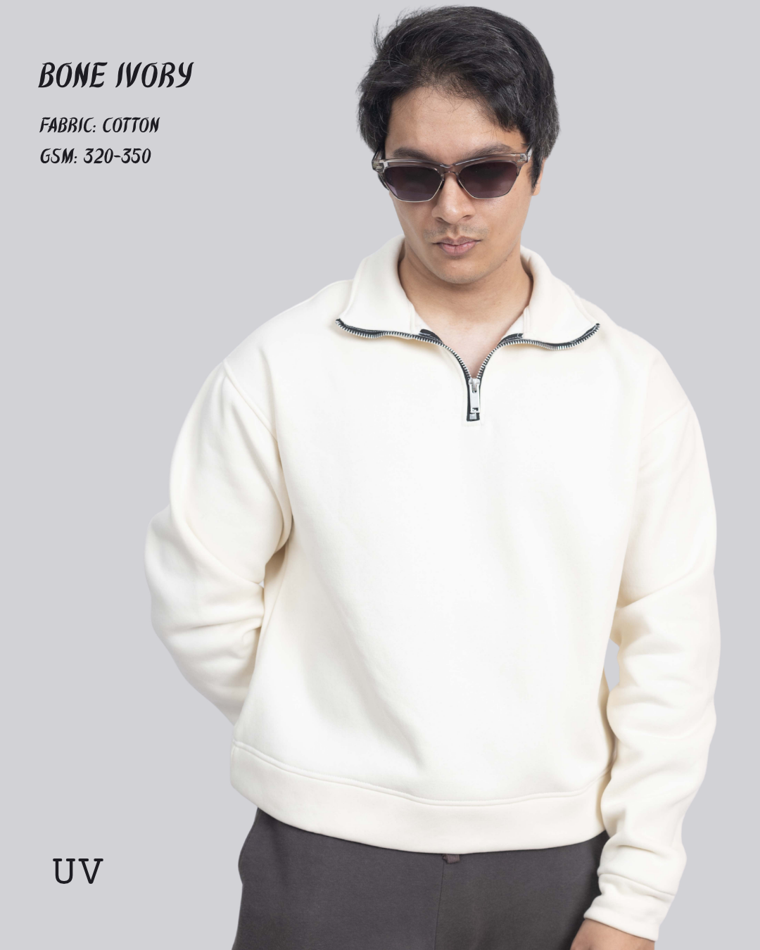 Bone Ivory Quarter-Zip <br> Pullover