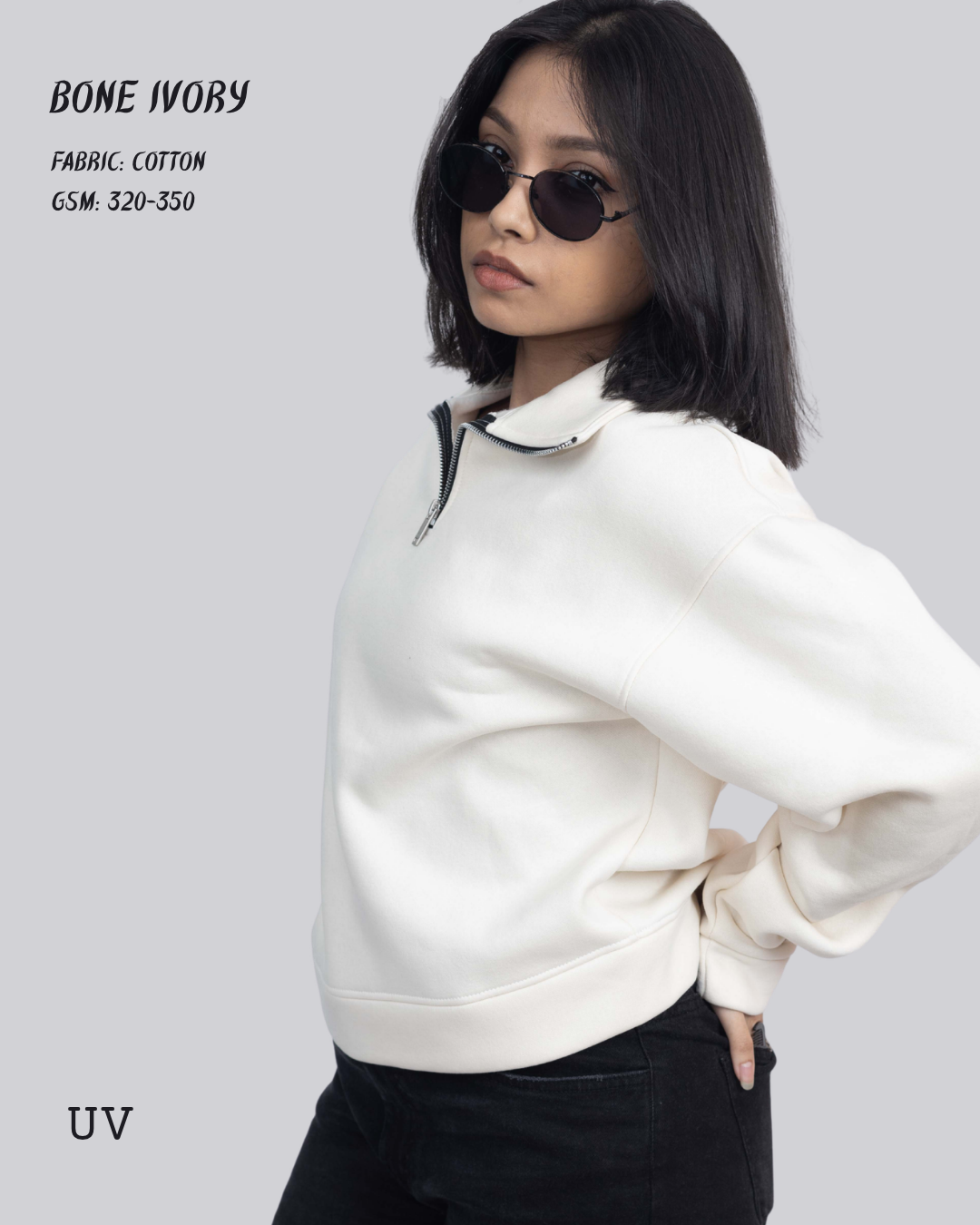 Bone Ivory Quarter-Zip <br> Pullover - Image 5