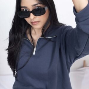 SLATE BLUE QUARTER-ZIP <br >PULLOVER