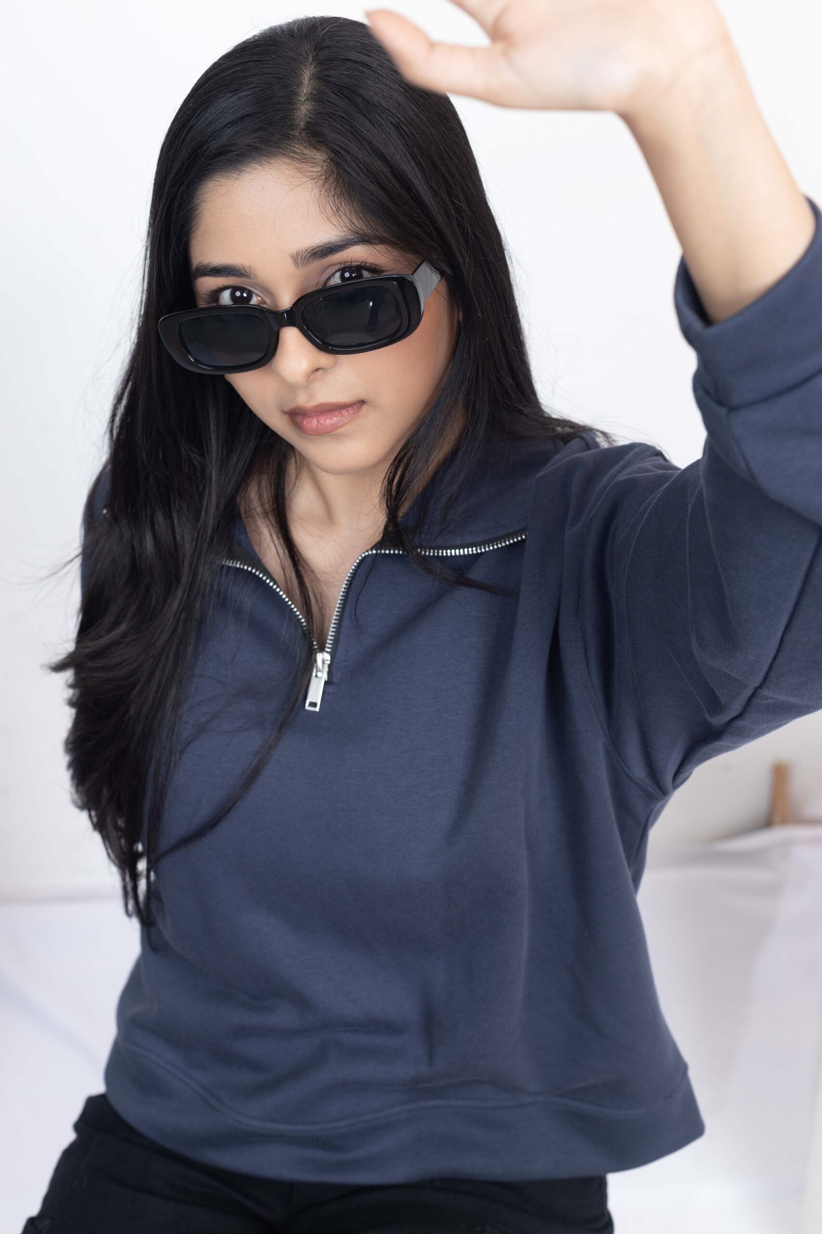 SLATE BLUE QUARTER-ZIP <br >PULLOVER