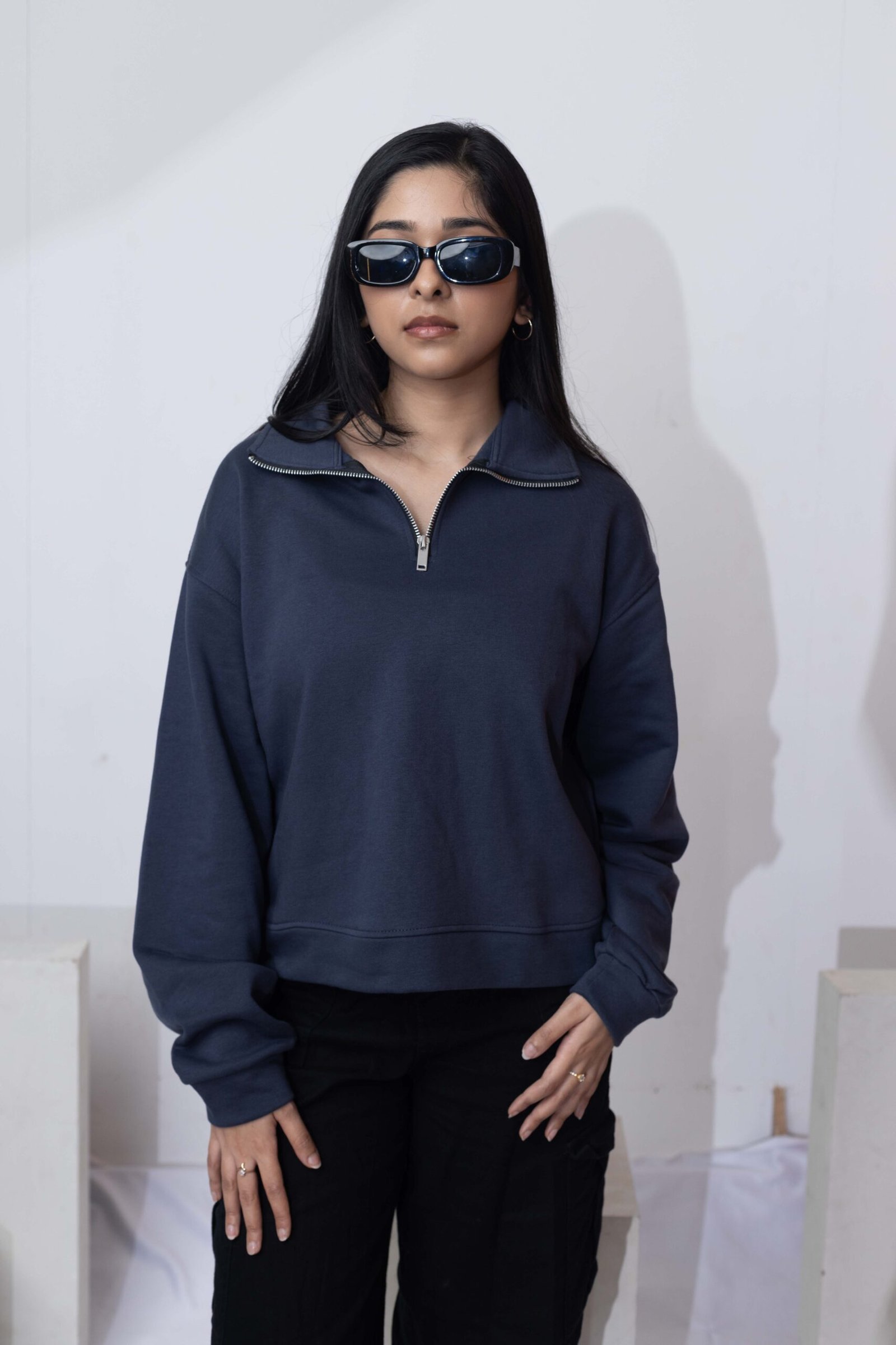 SLATE BLUE QUARTER-ZIP <br >PULLOVER - Image 2