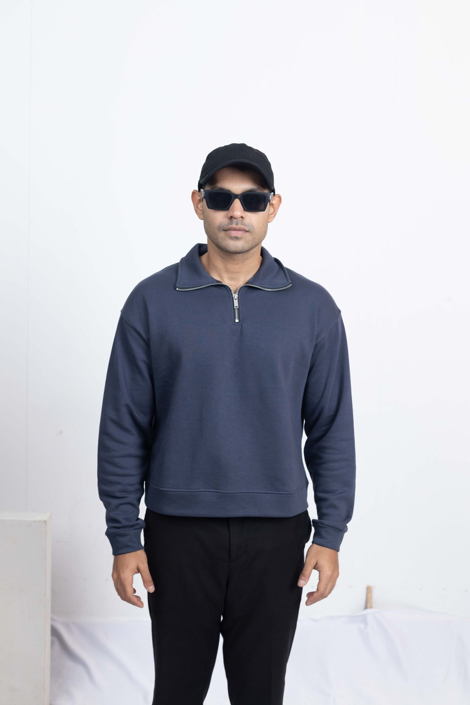 SLATE BLUE QUARTER-ZIP <br >PULLOVER - Image 3