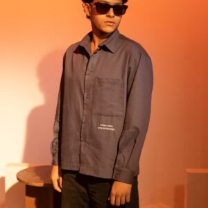 CHARCOAL DUSK EMBROIDERED OVERSHIRT