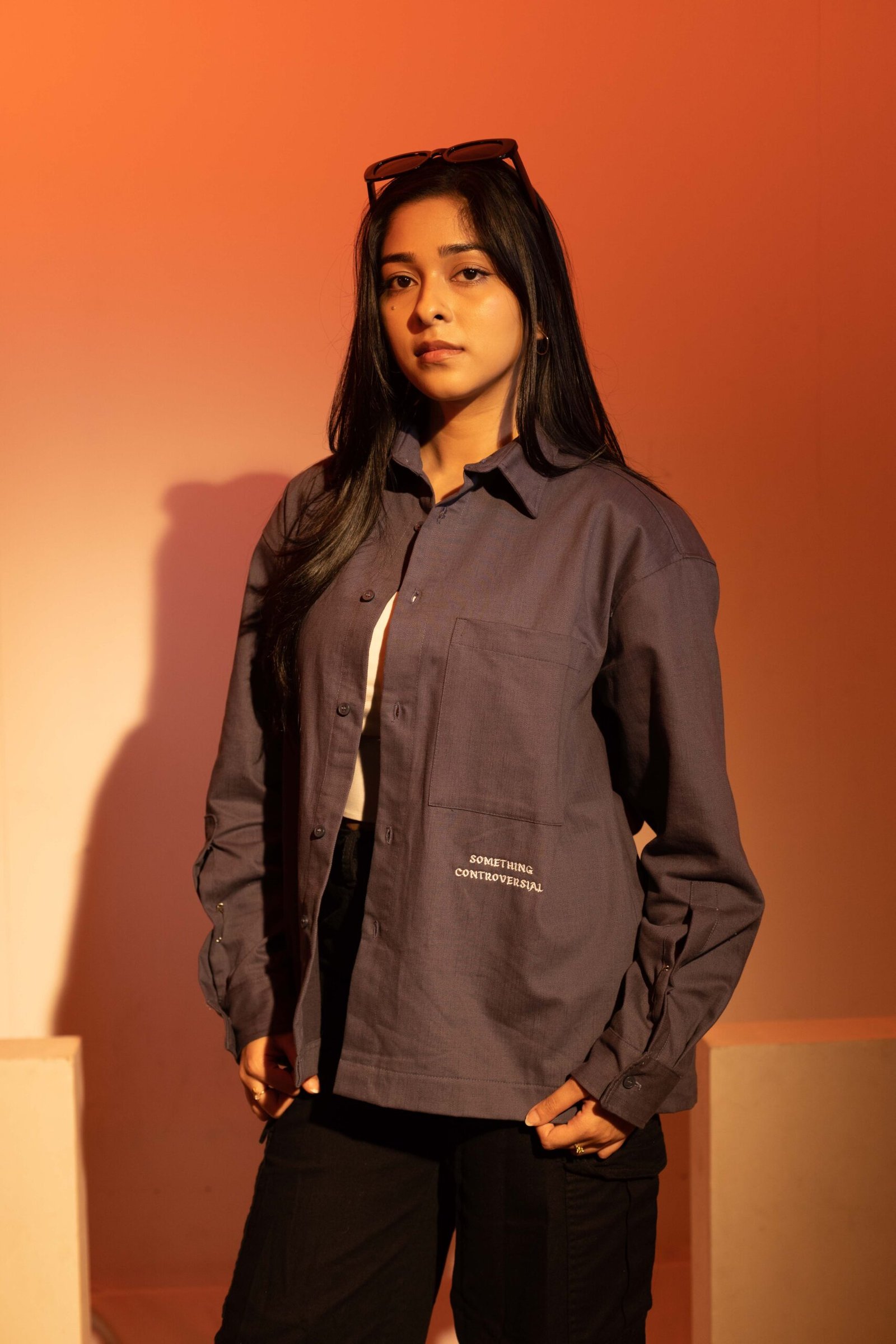 CHARCOAL DUSK EMBROIDERED OVERSHIRT - Image 3